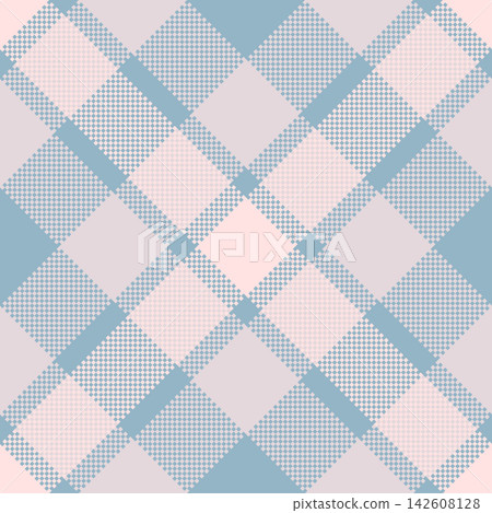 Dress background pattern texture, sheet fabric plaid seamless. Fashioned tartan check textile vector in white and pastel colors. Dress background pattern texture, sheet fabric plaid seamless. Fashioned tartan check textile vector in white and pastel colors. 142608128
