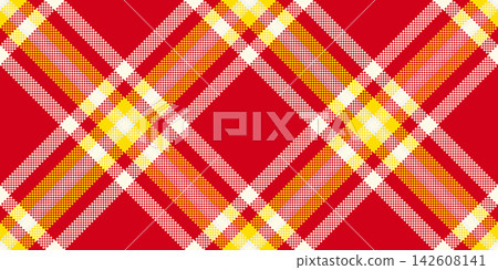 Micro vector tartan background, african textile pattern seamless. Canadian plaid check texture fabric in red and old lace colors. Micro vector tartan background, african textile pattern seamless. Canadian plaid check texture fabric in red and old lace colors. 142608141