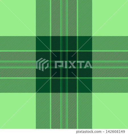 Kilt seamless textile vector, overlayed pattern fabric plaid. Ethnicity texture tartan background check in green and mint colors. Kilt seamless textile vector, overlayed pattern fabric plaid. Ethnicity texture tartan background check in green and mint colors. 142608149