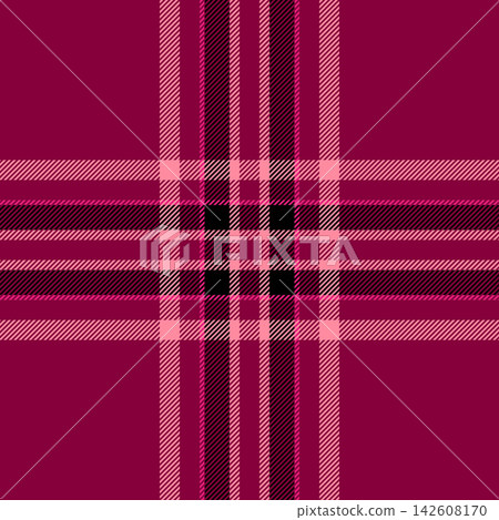 Abstract pattern tartan check, 20s background texture seamless. Grand vector fabric textile plaid in pink and red colors. Abstract pattern tartan check, 20s background texture seamless. Grand vector fabric textile plaid in pink and red colors. 142608170