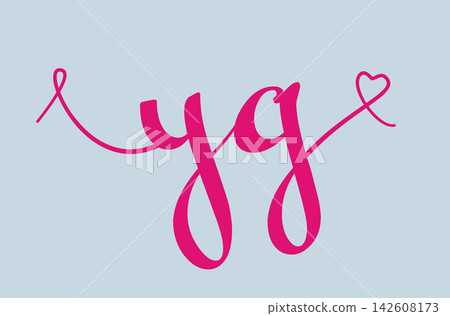 YG initial wedding monogram calligraphy vector illustration. Hand drawn lettering y and g love logo design for valentines day poster, greeting card YG initial wedding monogram calligraphy vector illustration. Hand drawn lettering y and g love logo design for valentines day poster, greeting card 142608173