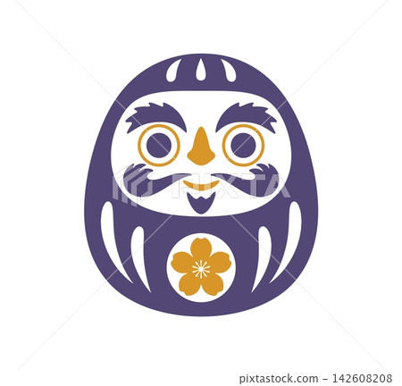 Asian Japanese daruma doll design element, oriental traditional lucky figure with floral ornament. Vector Japan symbol of perseverance, fortune and wish for festival, celebration or cultural toy decor Asian Japanese daruma doll design element, oriental traditional lucky figure with floral ornament. Vector Japan symbol of perseverance, fortune and wish for festival, celebration or cultural toy decor 142608208