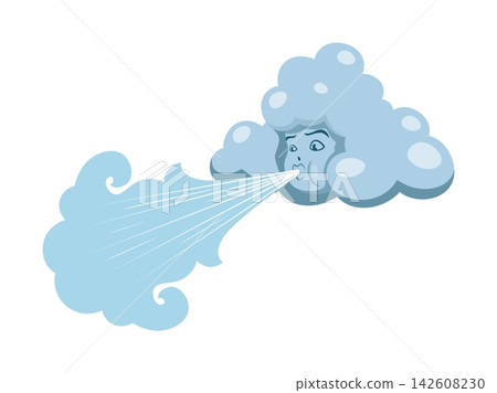 Cartoon god of wind cloud blowing for pirates or corsairs game icon from vintage Medieval map. Zephyr or Aeolus god blowing wind or sea storm and ocean hurricane for old antique marine pirates game Cartoon god of wind cloud blowing for pirates or corsairs game icon from vintage Medieval map. Zephyr or Aeolus god blowing wind or sea storm and ocean hurricane for old antique marine pirates game 142608230