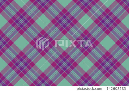 Vibrant tartan styling combines a structured check grid with a woven fabric finish. Purple and green tones shape a seamless textile design with lively visual energy for decorative backgrounds. Vibrant tartan styling combines a structured check grid with a woven fabric finish. Purple and green tones shape a seamless textile design with lively visual energy for decorative backgrounds. 142608283