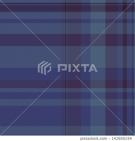 Cell check vector tartan, trade plaid fabric pattern. Valentines day background texture textile seamless in blue and violet colors. Cell check vector tartan, trade plaid fabric pattern. Valentines day background texture textile seamless in blue and violet colors. 142608284