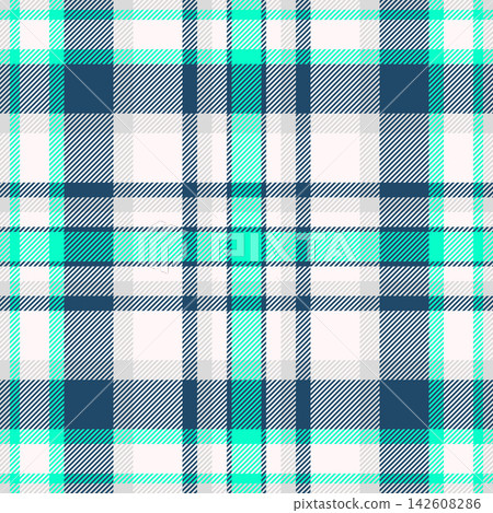 Chinese new year texture plaid background, man seamless vector pattern. Random fabric textile check tartan in snow and cyan colors. Chinese new year texture plaid background, man seamless vector pattern. Random fabric textile check tartan in snow and cyan colors. 142608286