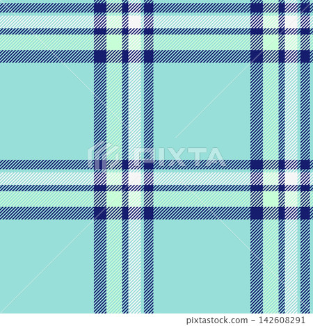 Good textile tartan fabric, goose foot pattern plaid vector. Front texture seamless background check in teal and midnight blue colors. Good textile tartan fabric, goose foot pattern plaid vector. Front texture seamless background check in teal and midnight blue colors. 142608291