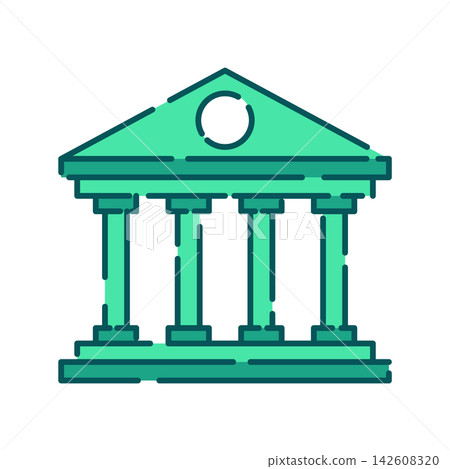 Bank and Financial Institution Building Icon with Dollar Symbol Bank and Financial Institution Building Icon with Dollar Symbol 142608320