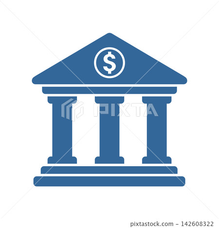 Bank and Financial Institution Building Icon with Dollar Symbol Bank and Financial Institution Building Icon with Dollar Symbol 142608322