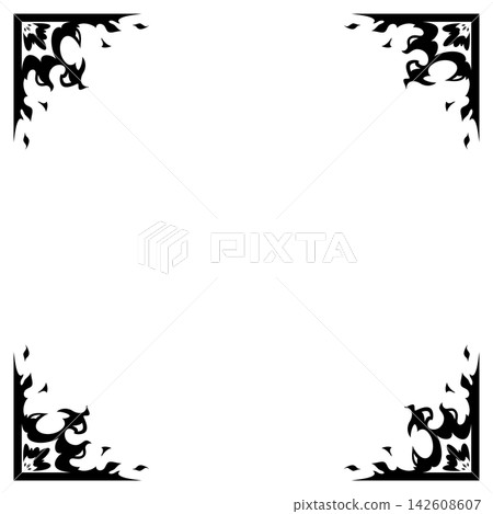 Elegant frame material inspired by the shape of flames_Silhouette Elegant frame material inspired by the shape of flames_Silhouette 142608607