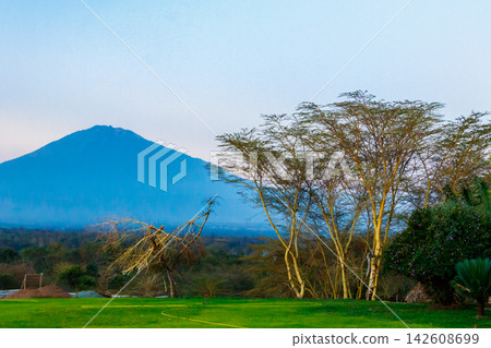 View of Meru mountain in Tanzania View of Meru mountain in Tanzania 142608699