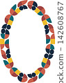 Frame with colorful elements. Trendy graphic template. Cute empty frame box. Hand drawn illustration 142608767