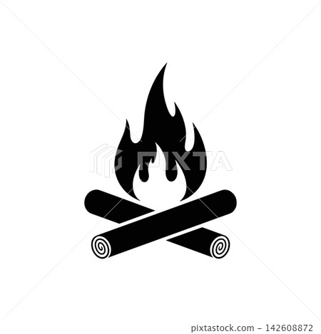 Campfire icon design template vector isolated on white background Campfire icon design template vector isolated on white background 142608872
