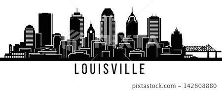 Louisville city skyline silhouette isolated on white background Louisville city skyline silhouette isolated on white background 142608880