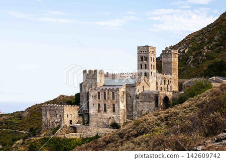Medieval Stone Castle in Scenic Landscape Medieval Stone Castle in Scenic Landscape 142609742