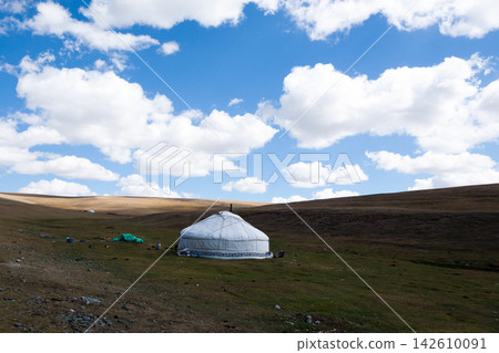 Traditional Mongolian house, Yurt view. Traditional Mongolian house, Yurt view. 142610091