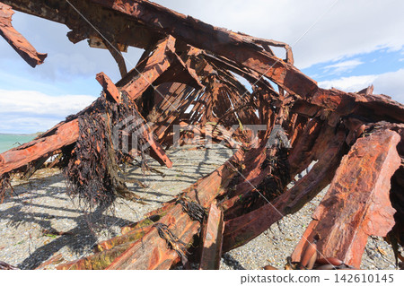 Wreckages on San Gregorio beach, Chile historic site Wreckages on San Gregorio beach, Chile historic site 142610145