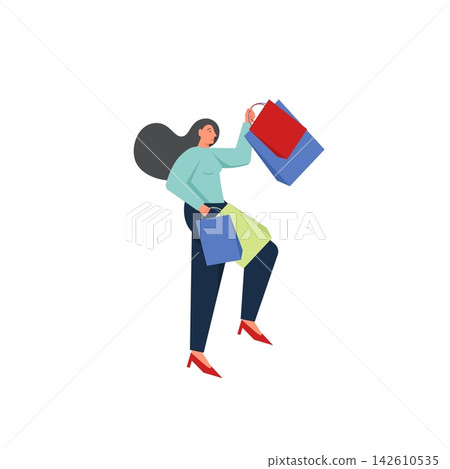Shopping concept vector flat style design illustration Shopping concept vector flat style design illustration 142610535
