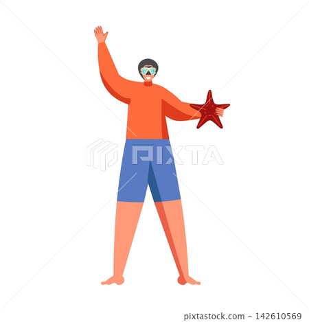 Summer water sports, vector flat isolated illustration 142610569