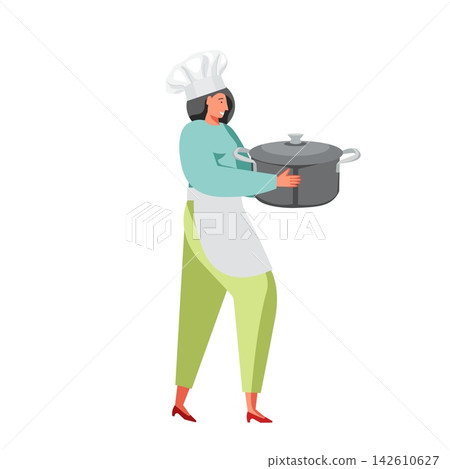 Restaurant staff cartoon character, vector isolated illustration 142610627