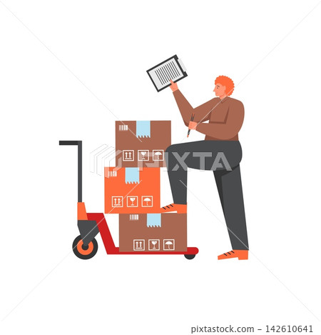 Delivery stock, vector flat style isolated illustration Delivery stock, vector flat style isolated illustration 142610641