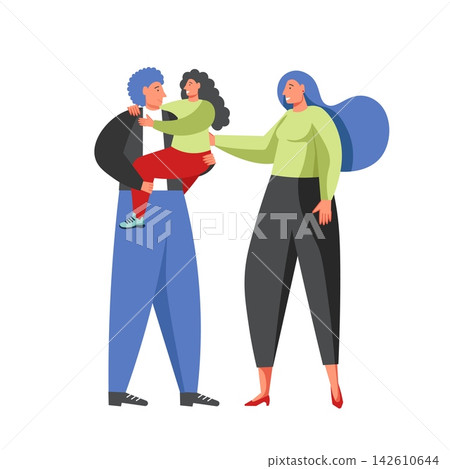 Happy family concept vector flat isolated illustration Happy family concept vector flat isolated illustration 142610644