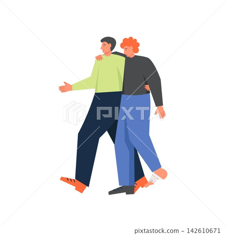 Sick man, vector flat style design illustration Sick man, vector flat style design illustration 142610671
