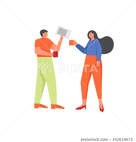 Coffee break, vector flat style design illustration Coffee break, vector flat style design illustration 142610673