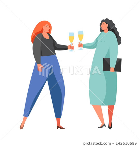 Celebration party women, vector flat isolated illustration 142610689