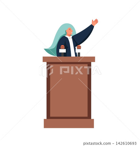 Political speech concept vector flat isolated illustration Political speech concept vector flat isolated illustration 142610693