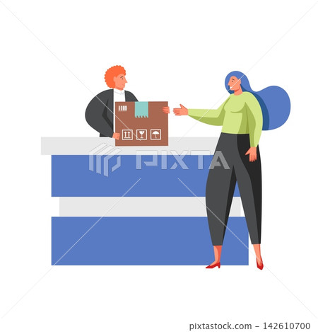 Postal mail services vector flat isolated illustration 142610700