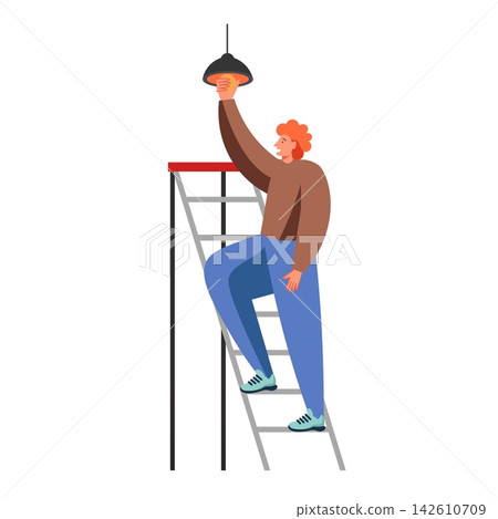 Professional electrical services vector flat isolated illustration Professional electrical services vector flat isolated illustration 142610709