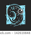 black octopus logo. kraken, tentacle, logo, aquatic, ocean, seafood, monster, animal, marine, nature, nautical, restaurant, silhouette 142610848