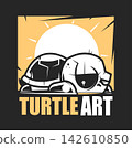 Turtle marine animal icon. Sea turtle silhouette. llustration 142610850