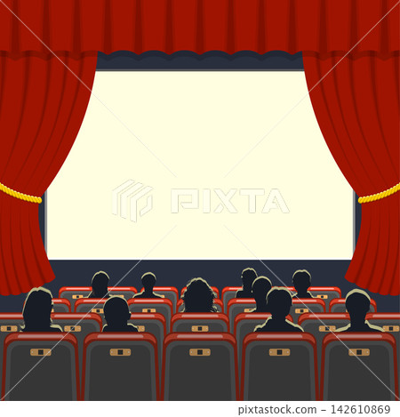 cinema auditorium with seats and audience cinema auditorium with seats and audience 142610869