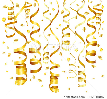 Gold Serpentine and Confetti 142610887