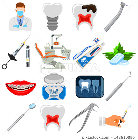 Set Dental Services Icons Set Dental Services Icons 142610896