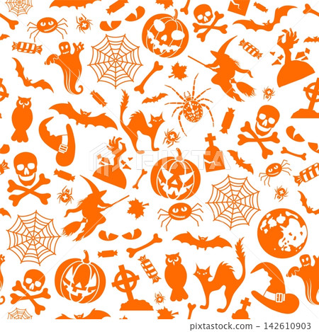 Seamless Halloween Pattern Seamless Halloween Pattern 142610903