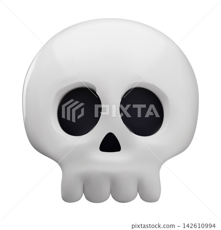 Human skull 3D vector icon, cartoon scull braincase bones, Halloween party, Witch sign, esoteric and occult item Human skull 3D vector icon, cartoon scull braincase bones, Halloween party, Witch sign, esoteric and occult item 142610994