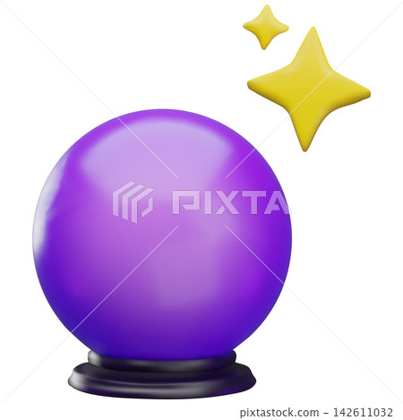 Glossy 3D crystal ball halloween vector element Glossy 3D crystal ball halloween vector element 142611032