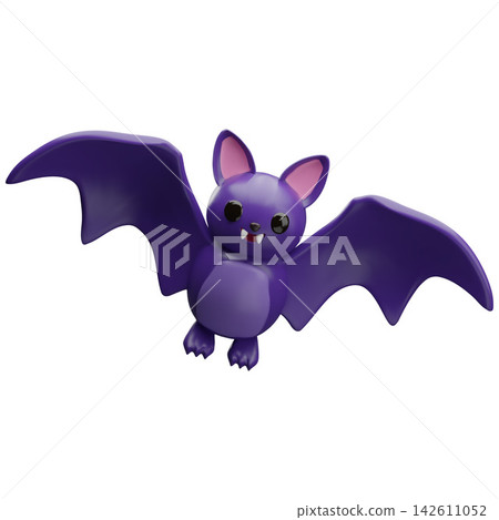 Flying bat 3D vector icon, cartoon open wings beast, night animal character, realistic scary vampire, Halloween symbol Flying bat 3D vector icon, cartoon open wings beast, night animal character, realistic scary vampire, Halloween symbol 142611052