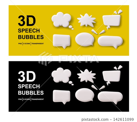 3D glossy white speech bubbles vector stickers set, dialogue cloud, chat message flash, bang, boom effect 3D glossy white speech bubbles vector stickers set, dialogue cloud, chat message flash, bang, boom effect 142611099