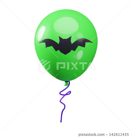 Glossy halloween balloon bat element in 3D vector illustration Glossy halloween balloon bat element in 3D vector illustration 142611435