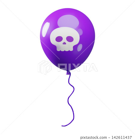Glossy purple halloween balloon skull element Glossy purple halloween balloon skull element 142611437