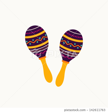 Day of the Dead traditional Mexican maracas pair cutout Day of the Dead traditional Mexican maracas pair cutout 142611763