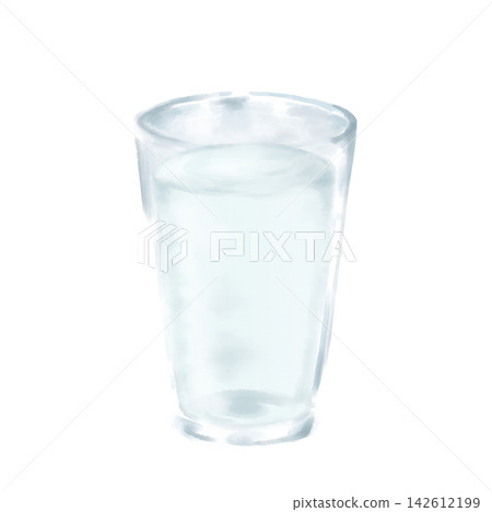 Watercolor painting of water in a glass Watercolor painting of water in a glass 142612199