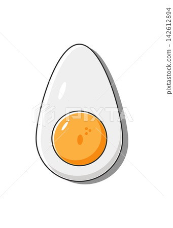 Hard Boiled Egg Half Vectorized Illustration Isolated Hard Boiled Egg Half Vectorized Illustration Isolated 142612894