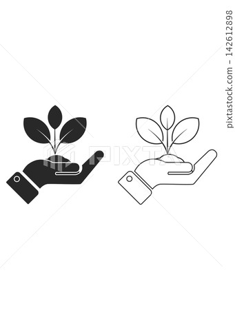 Hand Holding Young Plant Seedling for Environment Care and Growth Hand Holding Young Plant Seedling for Environment Care and Growth 142612898