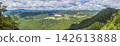 Panoramic view showing San Cristobal de las Casas and surrounding mountains in Chiapas Mexico with colonial town highland landscape cloudy sky rooftops streets and wide travel panorama. 142613888