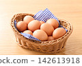 Free-range eggs in a basket 142613918